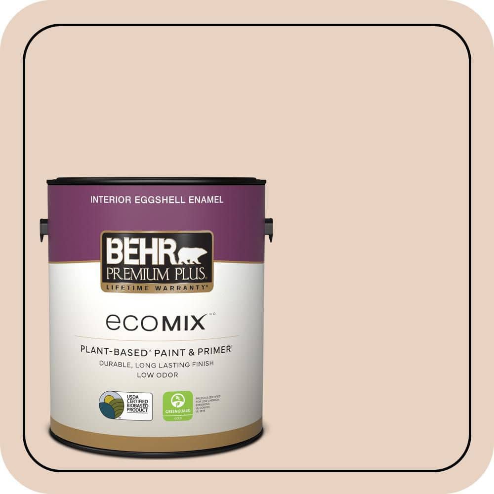 BEHR PREMIUM PLUS 1 gal. #S200-1 Conch Shell Eggshell Enamel EcoMix ...