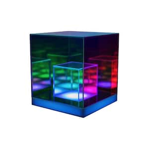 Atmosphere 5.4 in. Clear Iridescent Infinity Cube Desk Lamp Medium