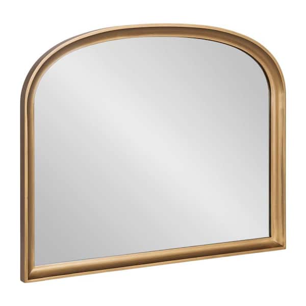 Kate and Laurel Hatherleigh Gold 34 in. W x 28 in. H Modern Arch Wood Wall Mirror