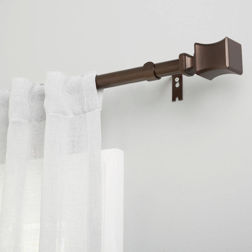 Amalgamated Textiles Exclusive Home Loran 1" Window Curtain Rod and Finial Set, Adjustable