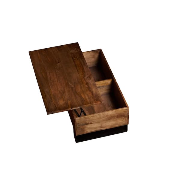 Noble House Kenzo 43 in. W Brown Lift Top Rectangle Solid Wood