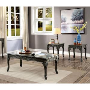 Bransonville 3-Piece 48 in. Gray Large Rectangle Wood Coffee Table Set