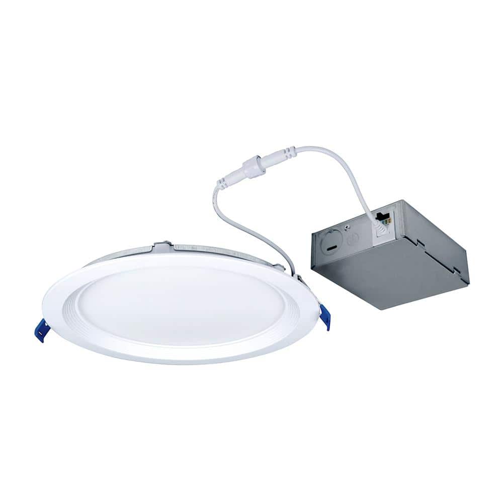 8" White Aluminum LED Slim Baffle Downlight