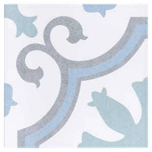Lacour Aqua 9-3/4 in. x 9-3/4 in. Porcelain Floor and Wall Tile (10.88 sq. ft./Case)