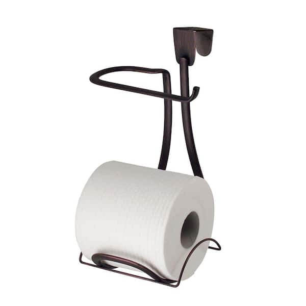 mDesign Metal Toilet Paper Holder Stand, Freestanding 3 Roll Reserve - Graphite