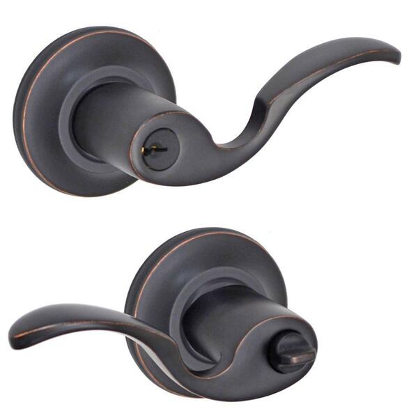 Fusion Oil-Rubbed Bronze Drop Tail Keyed Right-Handed Lever with Cambridge Rose