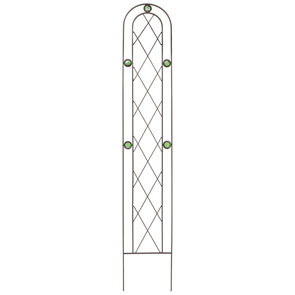 60 in. H Bronze Metal Arched Garden Trellis
