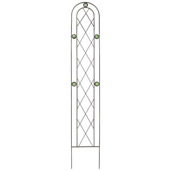 Unbranded 60 in. H Bronze Metal Arched Garden Trellis