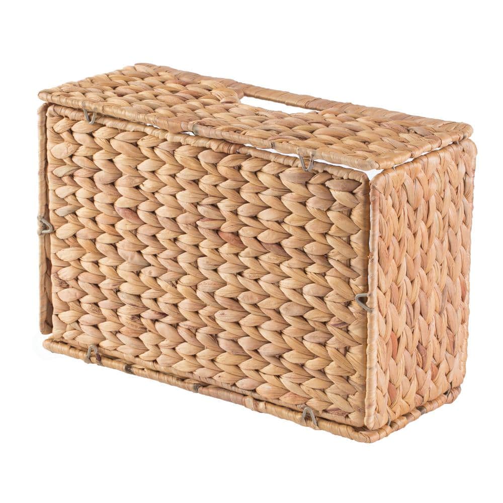 Foldable Natural Water Hyacinth Storage Bin, Small