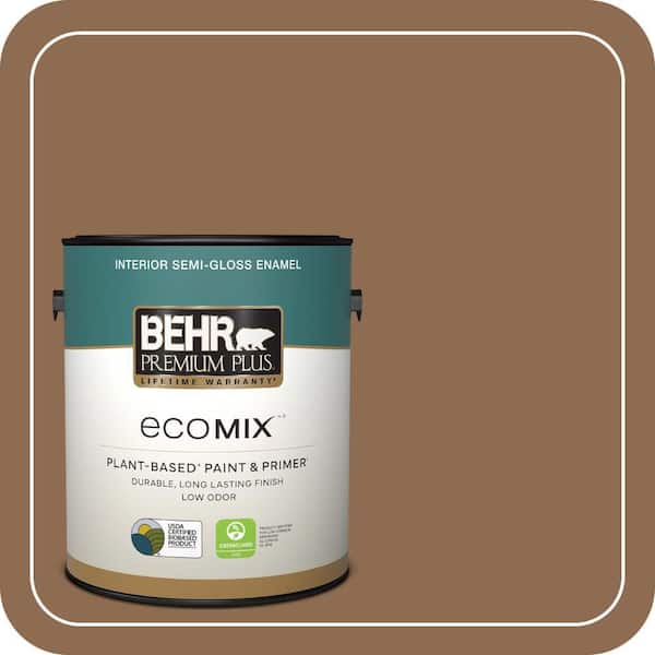 1 gal. #N250-6 Split Rail Semi-Gloss Enamel EcoMix Plant-Based Interior Paint & Primer