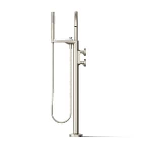 Components Single-Handle Claw Foot Tub Faucet with Handshower in Vibrant Brushed Nickel