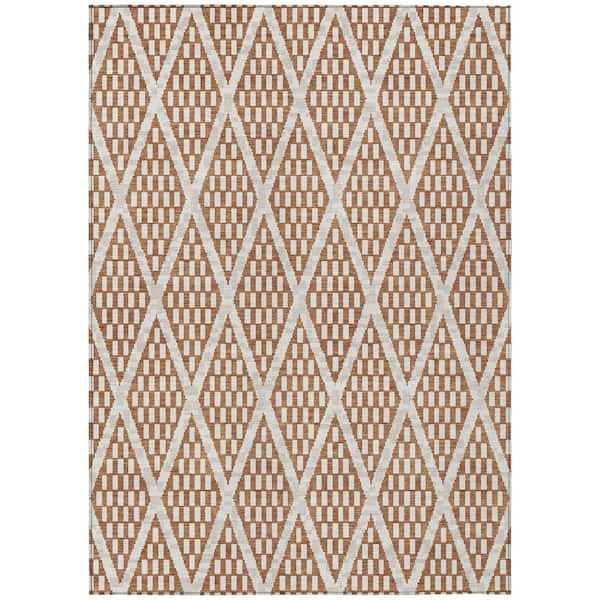 Chantille Machine Washable Indoor/Outdoor Abstract ACN3043 Rust 10 ft. x 14 ft. Area Rug