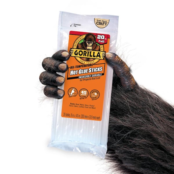 Gorilla 8 in. Full Hot Glue Sticks (20-Count) (4-Pack)