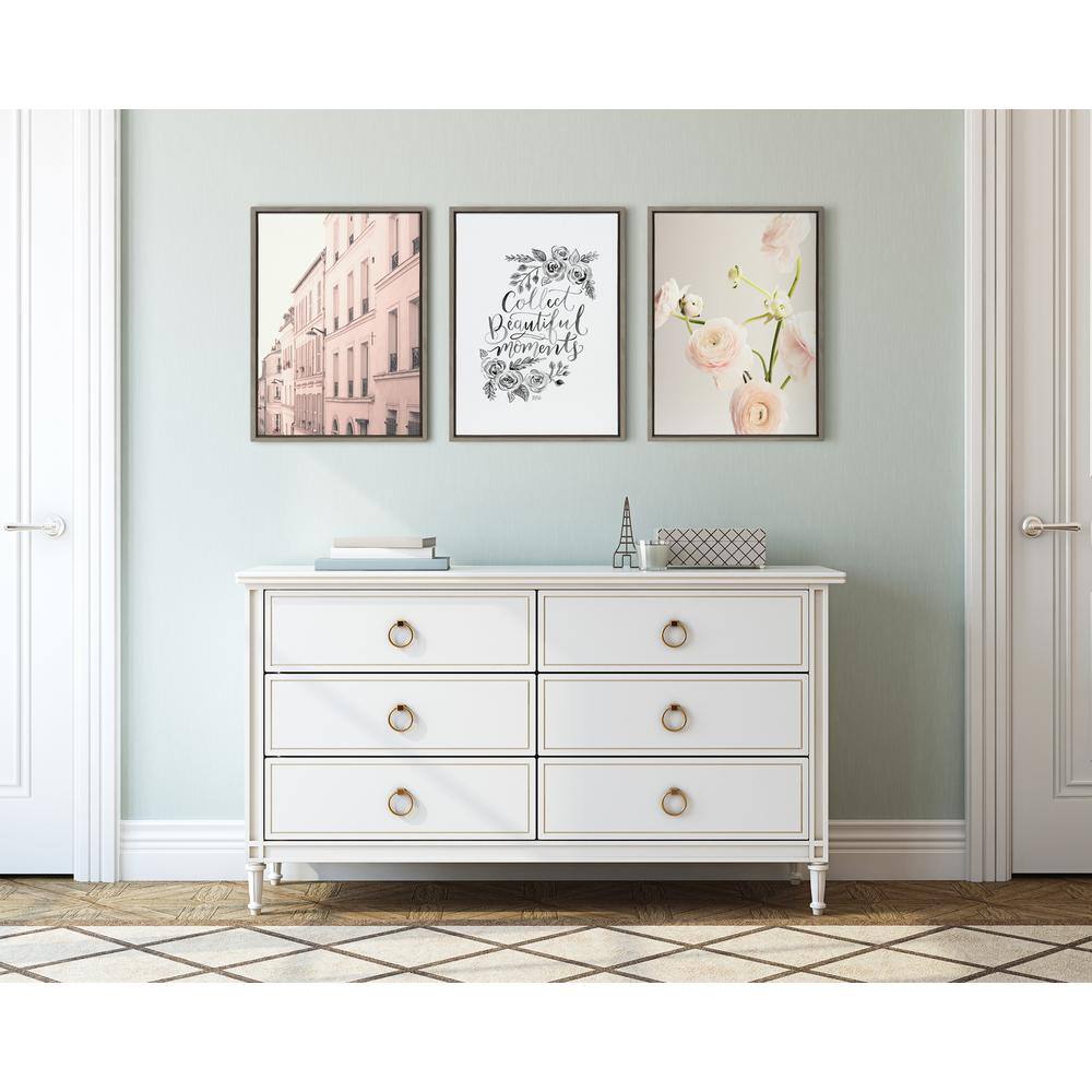 Parisian Perspective 18x24 Gray Framed Canvas Wall Art