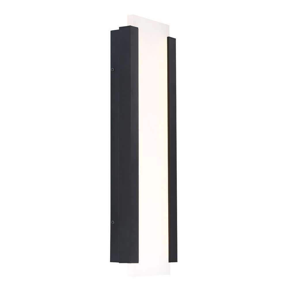 WAC Lighting Fiction 20 in. Black Integrated LED Outdoor Wall Sconce ...