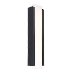 Fiction 20 in. Black Integrated LED Outdoor Wall Sconce, 3000K
