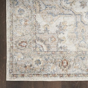 Gray 5 ft. x 7 ft. Oriental Power Loom Washable Area Rug