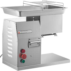 Commercial Meat Cutter Machine 1100 lbs./H 3 mm Stainless Steel with Pulley 600-Watt Electric Food Cutting Slicer