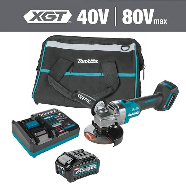 Makita 40V Max XGT Brushless Cordless 4-1/2/5 in. Angle Grinder Kit with Electric Brake (4.0Ah)