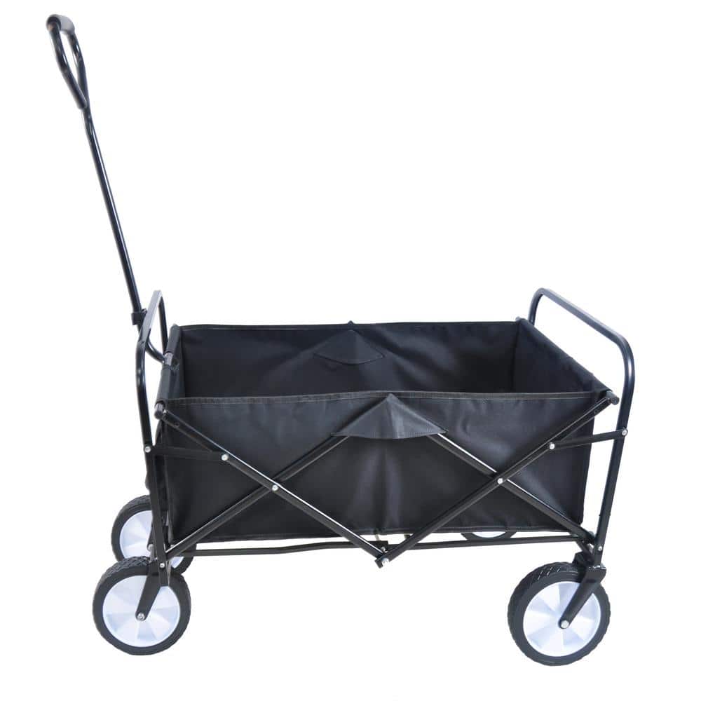 3.6 cu. ft. Metal Folding Wagon Garden Shopping Beach Cart Garden Cart in B