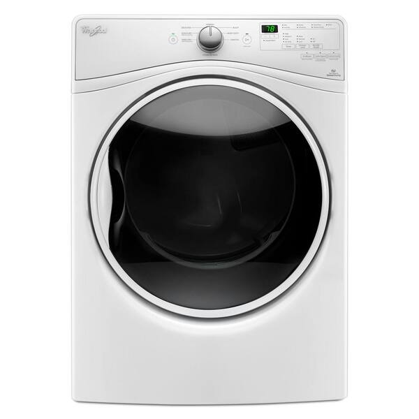 Whirlpool 7.4 cu. ft. 240 Volt Stackable White Electric Vented Dryer with Advanced Moisture Sensing, ENERGY STAR