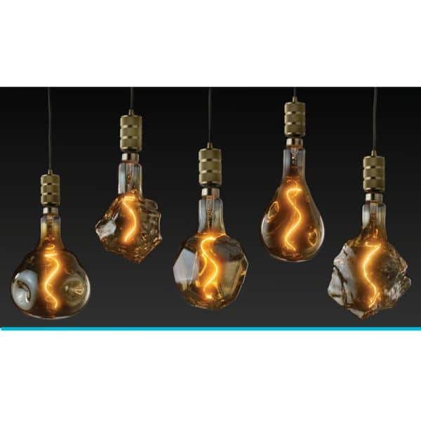Bulbrite - 60-Watt Equivalent Jewel Amber Light Dimmable LED Grand Filament Nostalgic Light Bulb