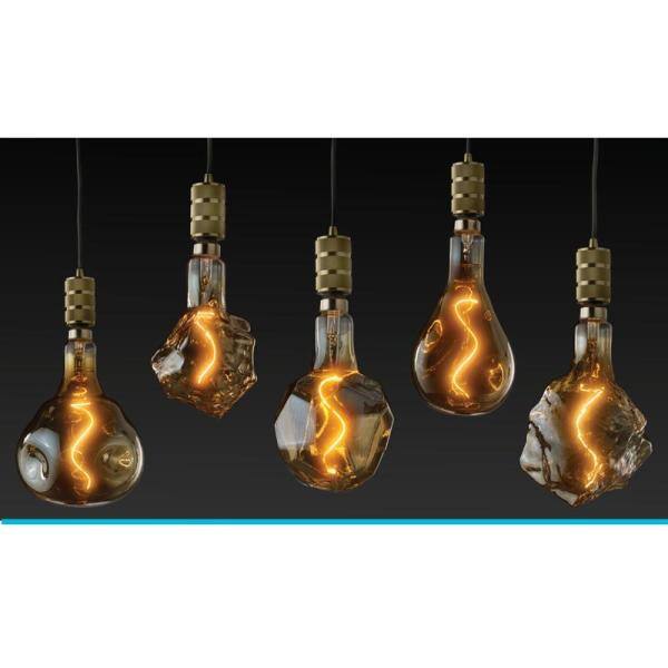 Oversized Amber Glass LED Edison Bulb, 60 Watt Equivalent