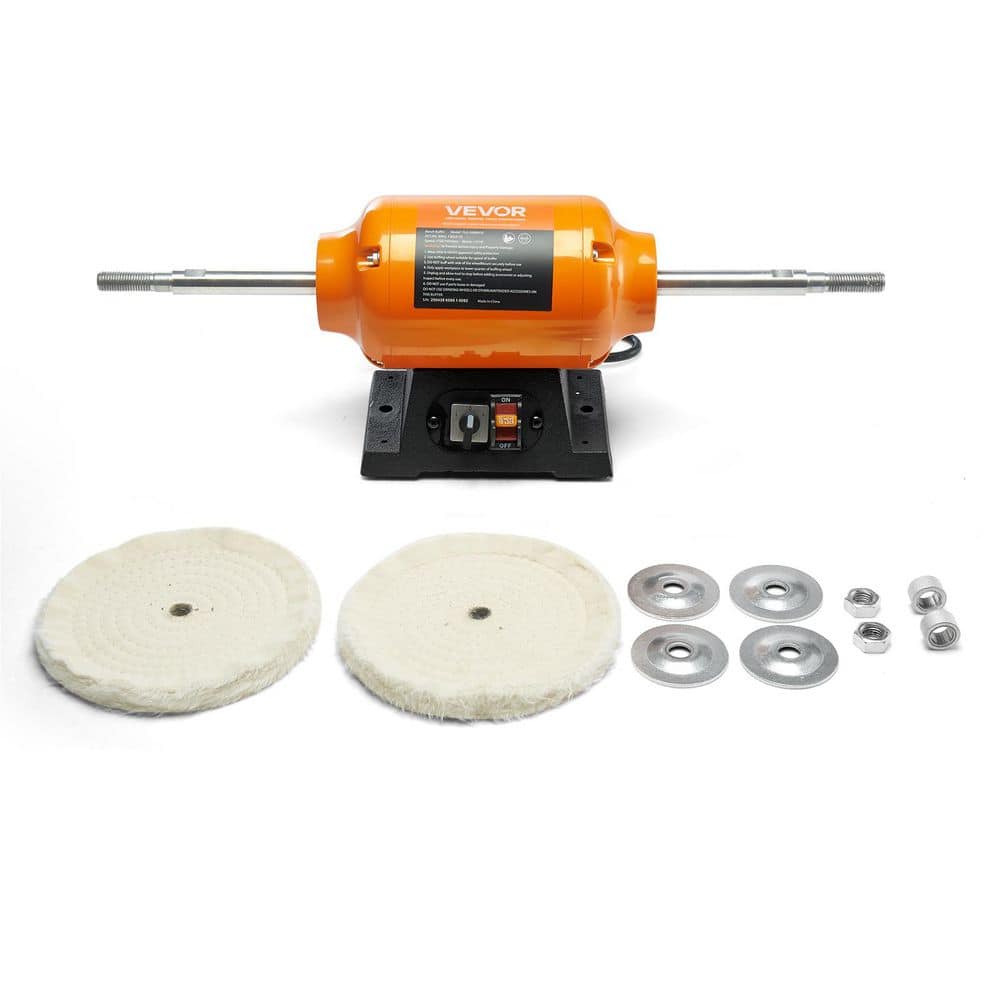 VEVOR 1/2HP Bench Buffer Polisher, 8 in. Bench Polishing Buffing