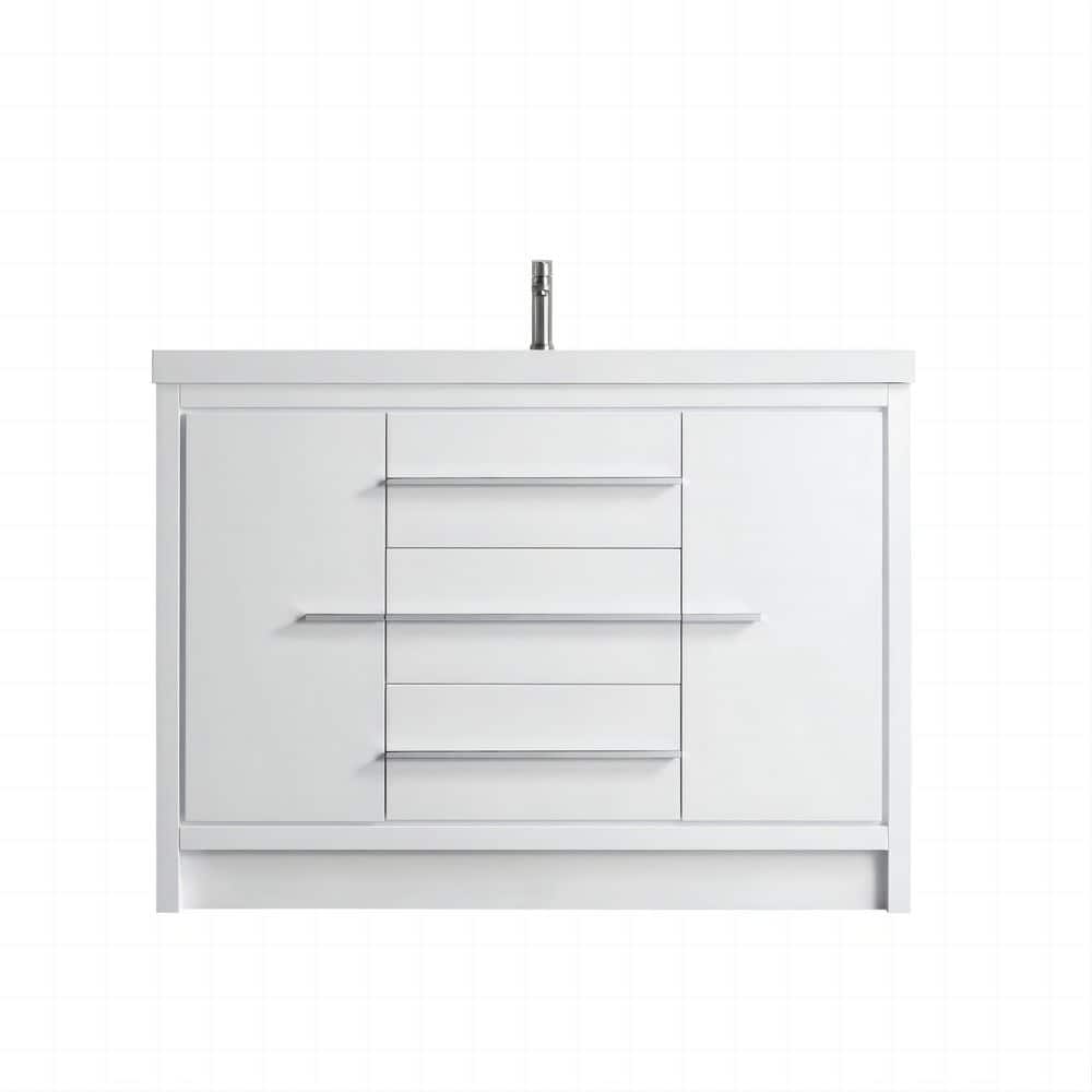 47.4 in. x 19.7 in. D x 35 in. H Single Sink Bath Vanity in White with White Ceramic Top price history on PriceWatchPro