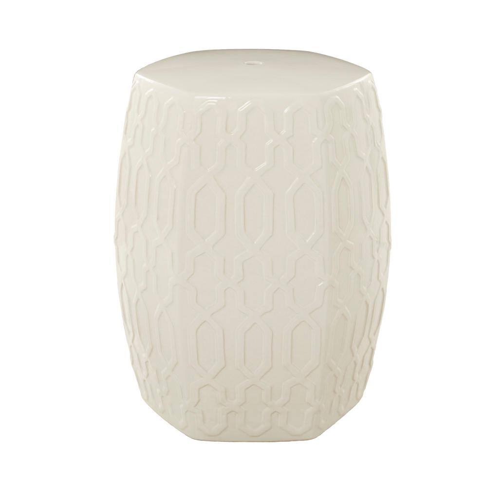 Elegant Round Wood Side Table in Cream Finish