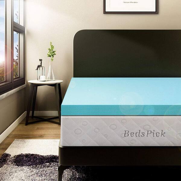 BedsPick Breathable 3 in. Mattress Topper Gel Infused Ventilated Memory Foam Mattress Pad