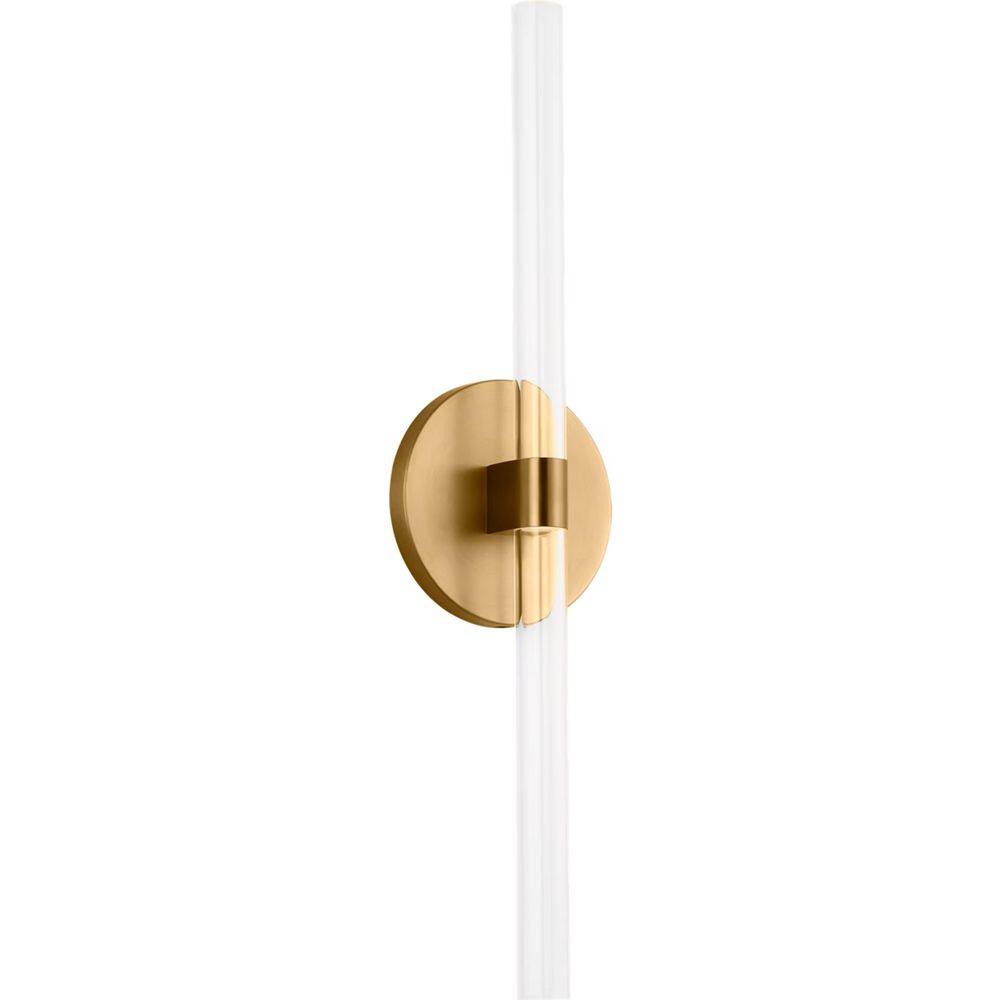 Silas 4.5 in. W x 18 in. H Burnished Brass LED Modern Bathroom Wall Sconce with Clear Acrylic Cylindrical Diffusers price history on PriceWatchPro
