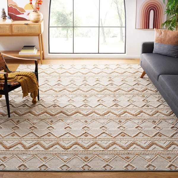 Natura 8 ft. x 10 ft. Natural/Ivory Chevron Striped Area Rug