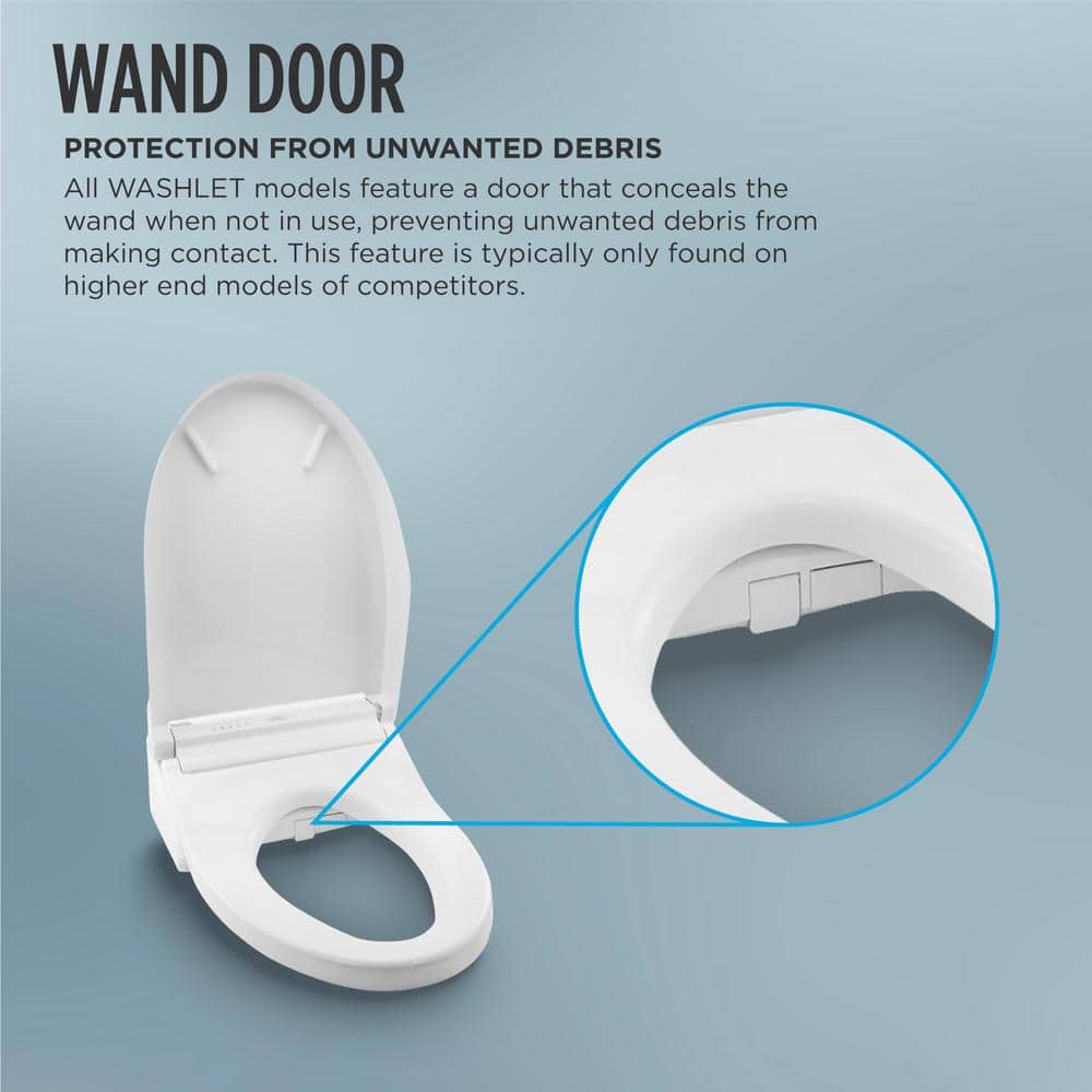 Cotton White Heated Electronic Bidet Toilet Seat with SoftClose Lid