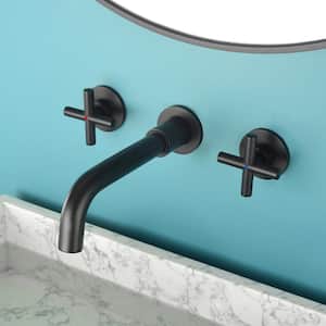 Cross Double Handle Wall Mounted Bathroom Faucet in Bronze YBX-8008FG ...