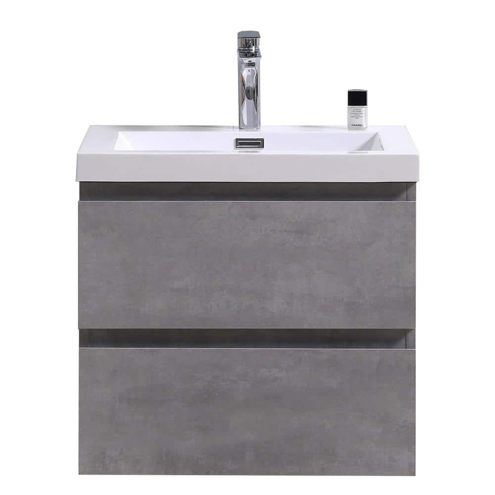 Moreno Bath Bohemia 24 in. W Bath Vanity in Cement Gray with Reinforced ...