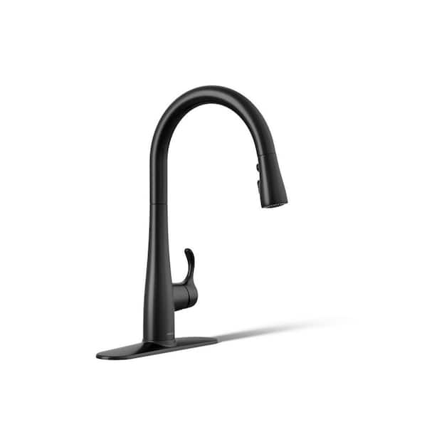 KOHLER Simplice Touchless Single-Handle Pull-Down Sprayer Kitchen Faucet in Matte Black