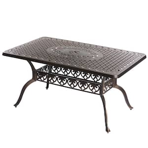 Bronze 1-Piece Cast Aluminum Indoor and Outdoor Patio Bistro Dining Table