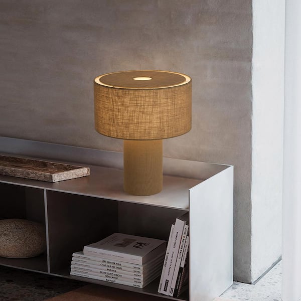 NOVA of California Moonlight 20 in. Beige Table Lamp Woven Burlap