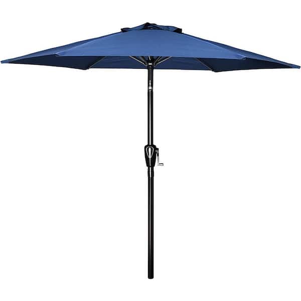 Unbranded Market Umbrella, 7.5 ft. Stainless Steel Market Patio Umbrella in Blue