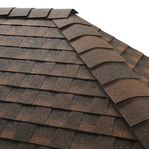 Timbertex Hickory Double-Layer Hip and Ridge Cap Roofing Shingles (20 lin. ft. Per Bundle) (30-Pieces)