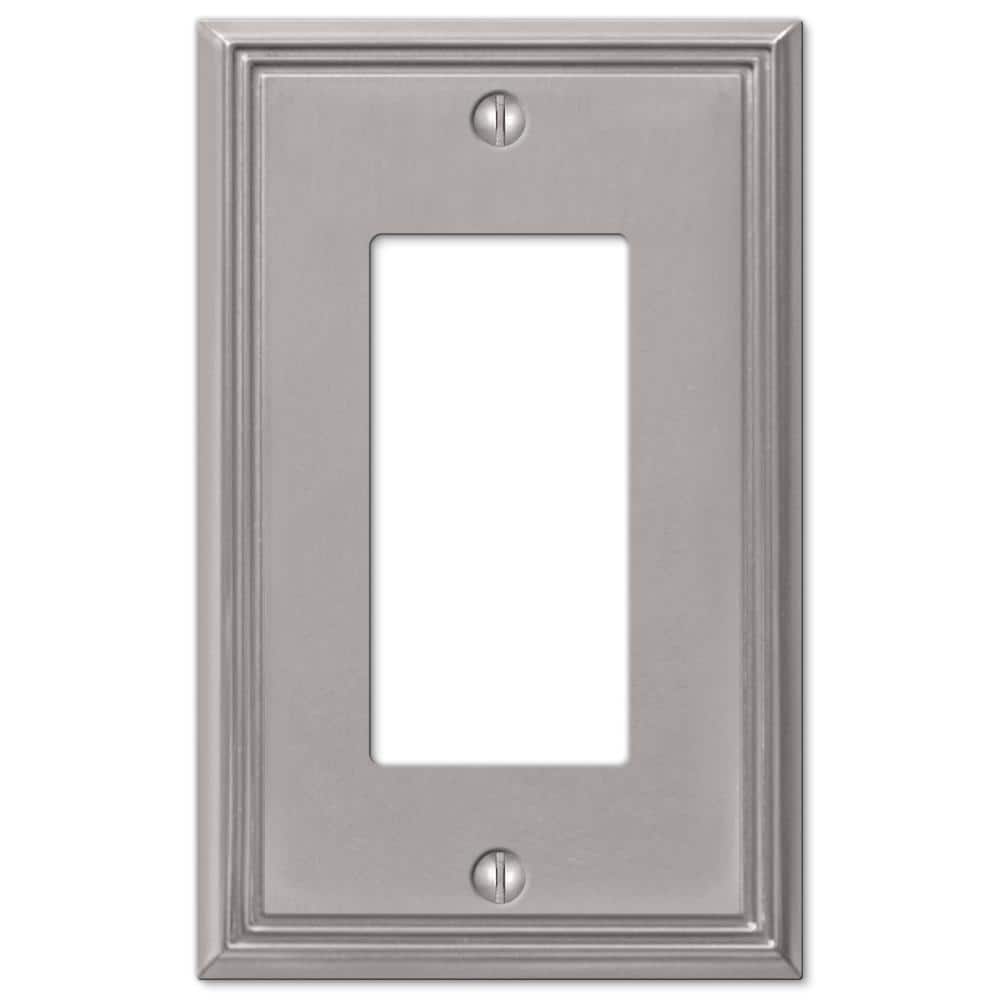 Amerelle Brushed Nickel 1-Gang Metal Wall Plate