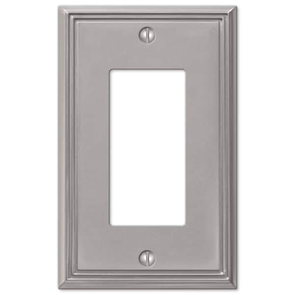 AMERELLE Rhodes 1 Gang Rocker Metal Wall Plate - Brushed Nickel