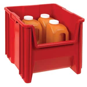 Heavy-Duty Giant Stack 16-Gal. Storage Tote in Red (2-Pack)
