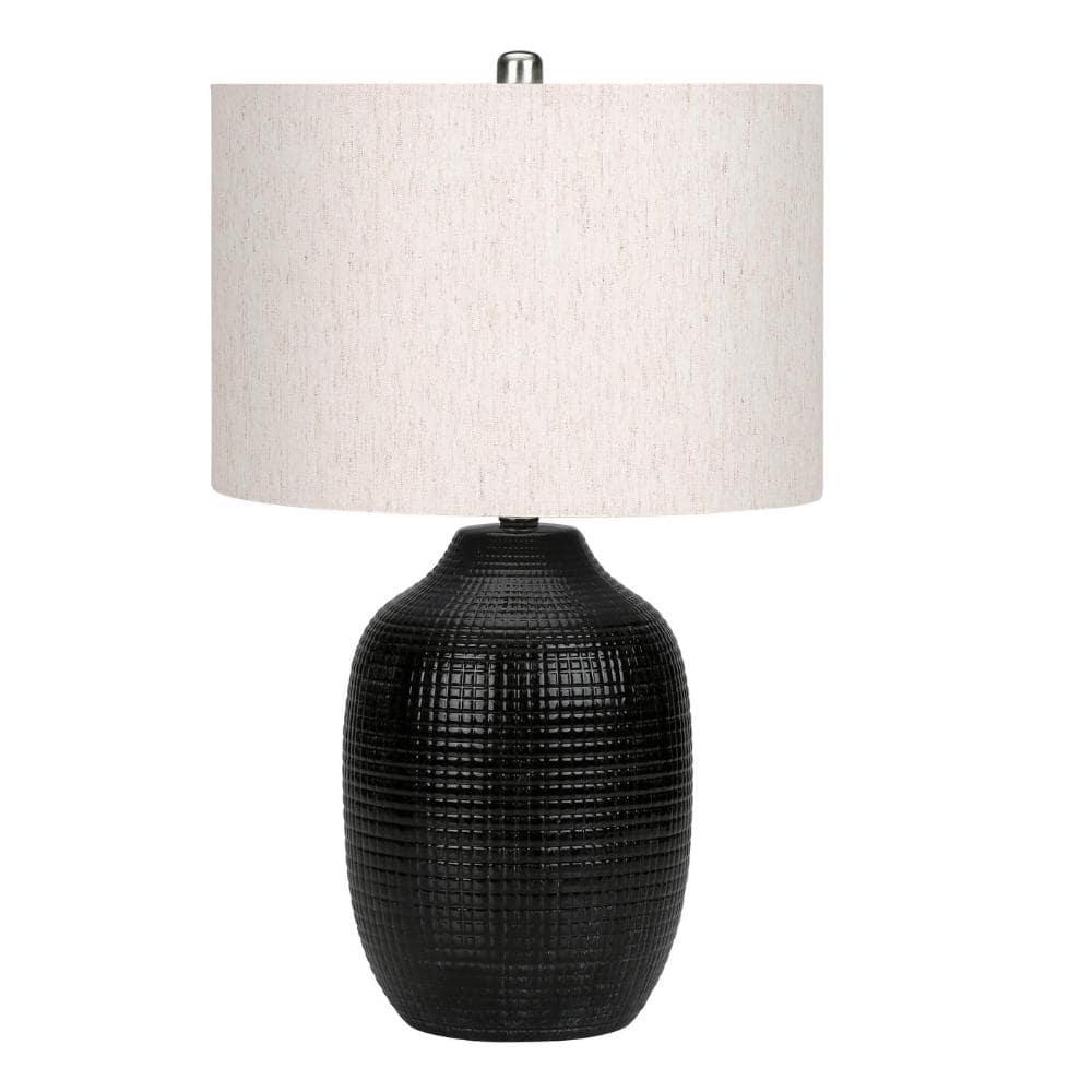 25.75 in.H Black Ceramic Base Urn Bedside Table Lamp w/ White Linen Shade, No Bulbs Included price history on PriceWatchPro