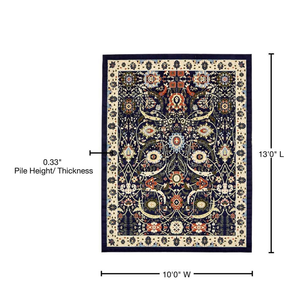 Handmade Rectangular Navy Blue Synthetic Memory Foam Rug