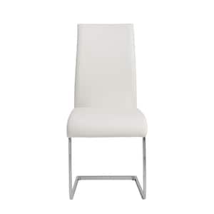 Amelia White Faux Leather Cushioned Parsons Chair Set of 4