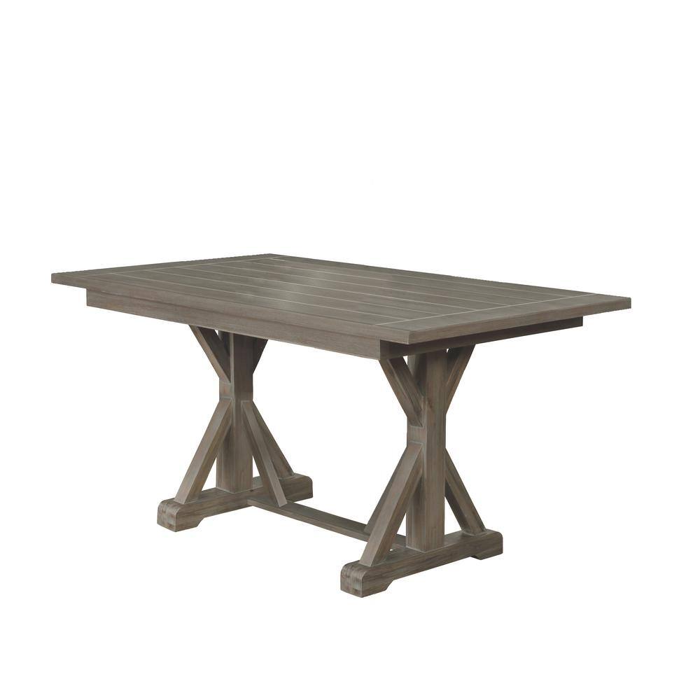 5-Piece Gray Counter Height Dining Set with Beige Linen Chairs