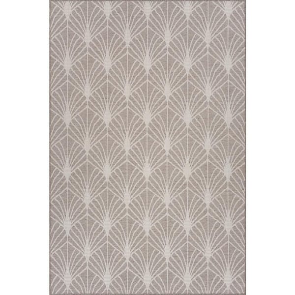 Venessa Coastal Grey 8 ft. x 10 ft. Outdoor Area Rug