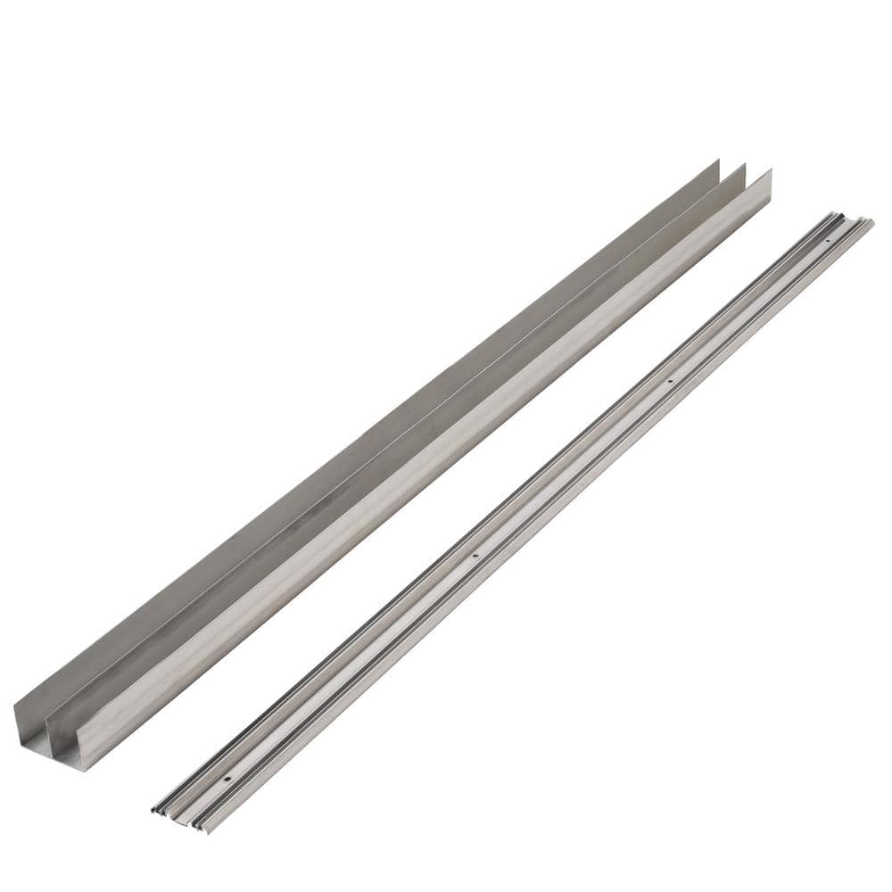 96 in. x 80 in. Primed MDF Sliding Closet Door with Chrome Trim
